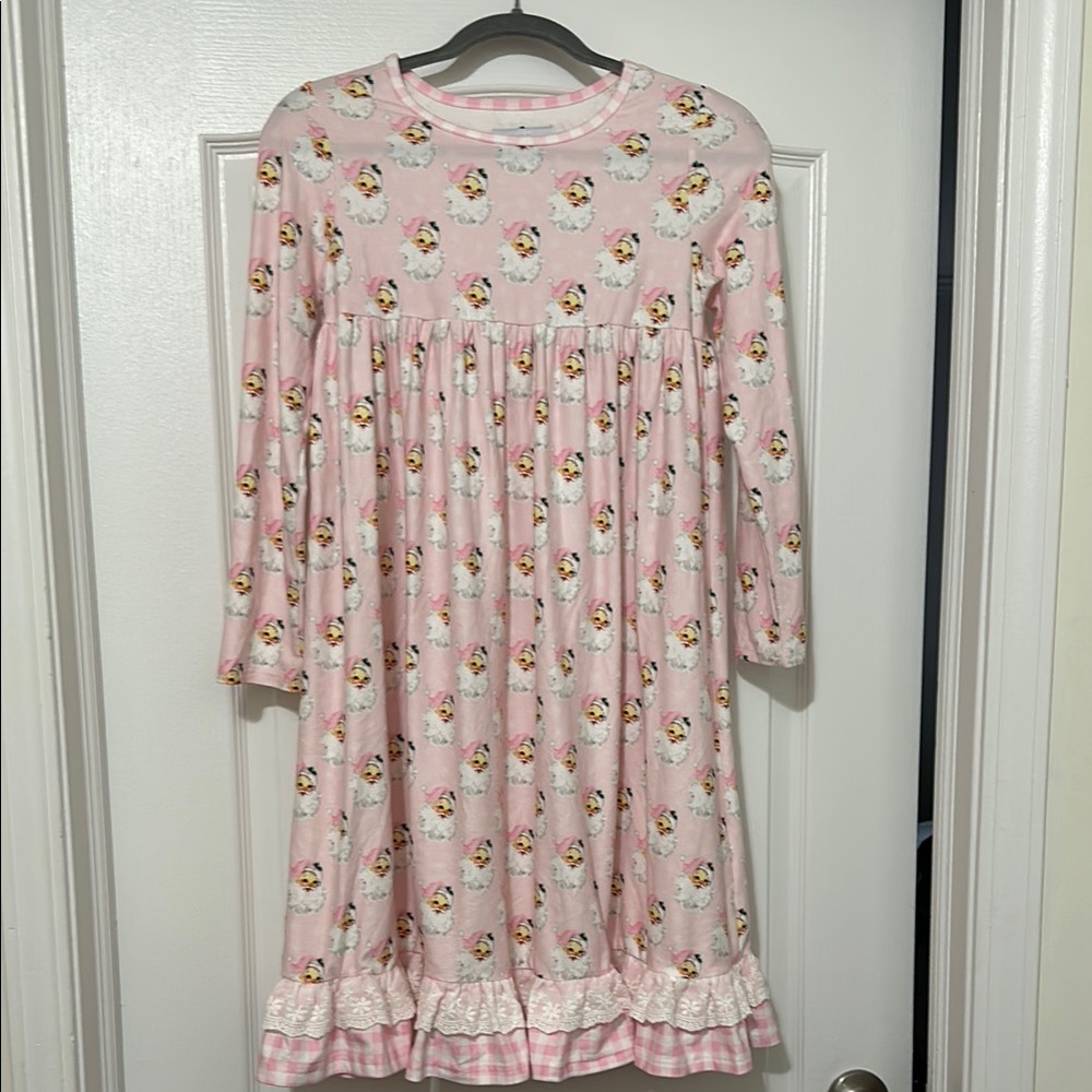 Pink Kids Pajamas with Santa Print